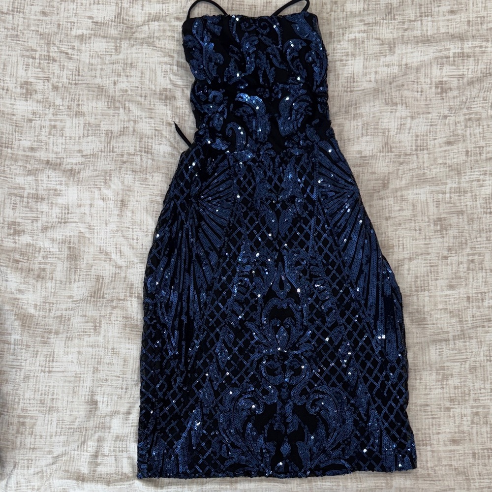 Blue Sequin Dress